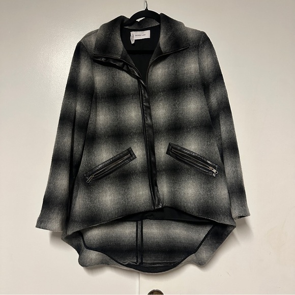 Derek Lam 10 Crosby Women’s plaid check lambskin trim Jacket Size 2 - Picture 1 of 11